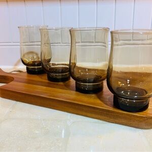 Vintage Smoked Glass Tumblers Set of 4 – Duralex Amber Glass